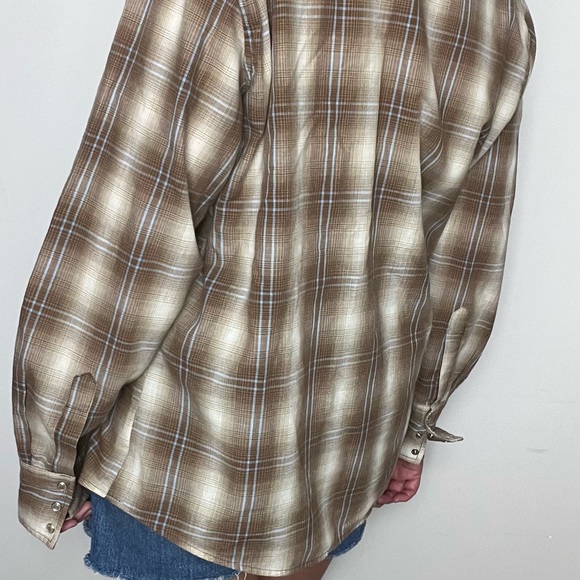 Vintage Wrangler Plaid Cowboy Shirt XL - Picture 7 of 10